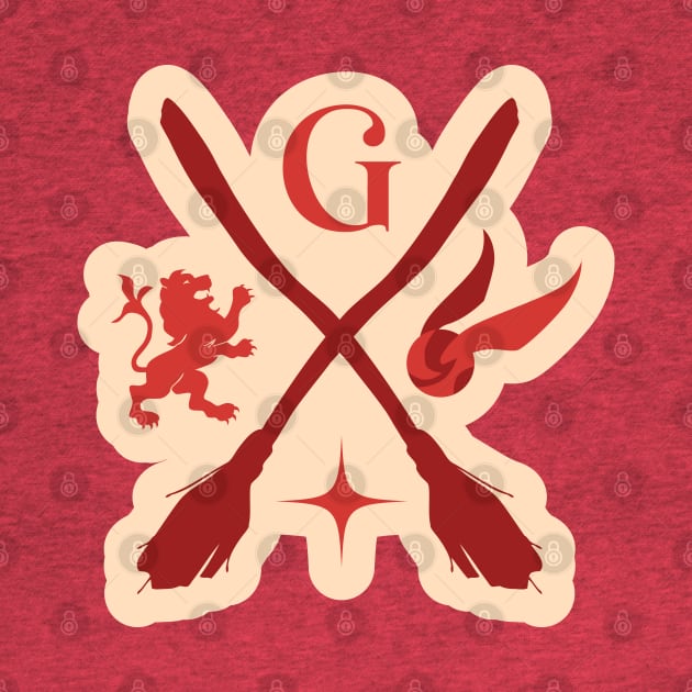 red lion house wizarding school logo by Qaws